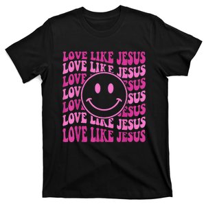 Retro Love Like Jesus Happy Face Aesthetic T-Shirt