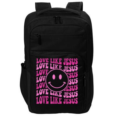 Retro Love Like Jesus Happy Face Aesthetic Impact Tech Backpack