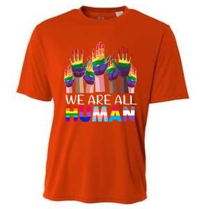 Rainbow Lgbt Lgbtq We Are All Hu Pride Gift Cooling Performance Crew T-Shirt