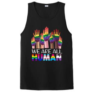 Rainbow Lgbt Lgbtq We Are All Hu Pride Gift PosiCharge Competitor Tank