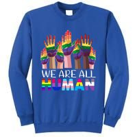 Rainbow Lgbt Lgbtq We Are All Hu Pride Gift Sweatshirt