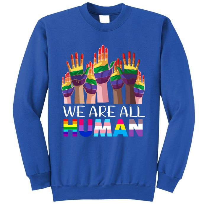 Rainbow Lgbt Lgbtq We Are All Hu Pride Gift Sweatshirt