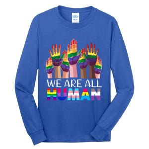 Rainbow Lgbt Lgbtq We Are All Hu Pride Gift Tall Long Sleeve T-Shirt