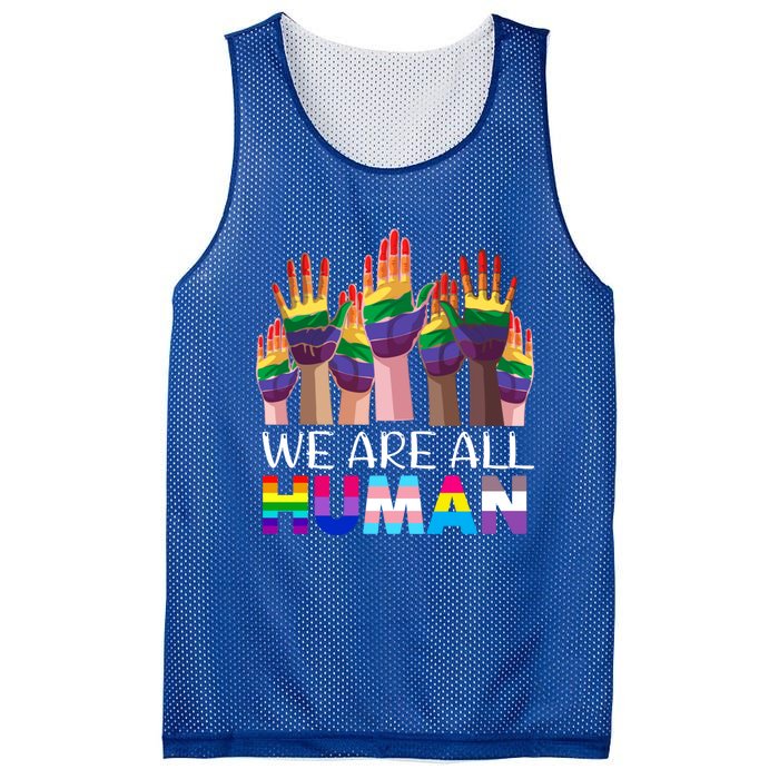 Rainbow Lgbt Lgbtq We Are All Hu Pride Gift Mesh Reversible Basketball Jersey Tank