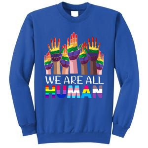 Rainbow Lgbt Lgbtq We Are All Hu Pride Gift Tall Sweatshirt