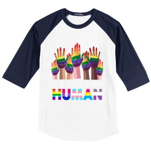 Rainbow Lgbt Lgbtq We Are All Hu Pride Gift Baseball Sleeve Shirt