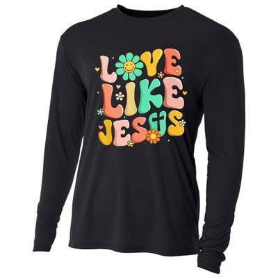 Retro Love Like Jesus Christian Religious God Lovers Gift Cooling Performance Long Sleeve Crew