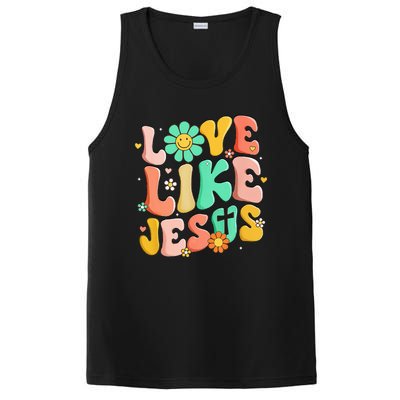 Retro Love Like Jesus Christian Religious God Lovers Gift PosiCharge Competitor Tank