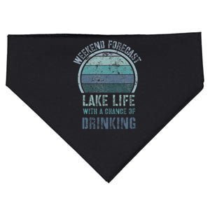 Retro Lake Life Apparel Lake Lover Weekend Forecast Drinking USA-Made Doggie Bandana