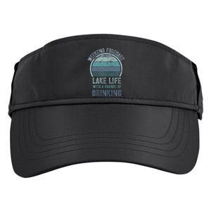 Retro Lake Life Apparel Lake Lover Weekend Forecast Drinking Adult Drive Performance Visor