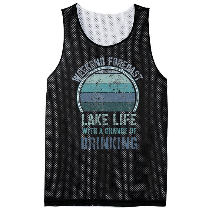 Retro Lake Life Apparel Lake Lover Weekend Forecast Drinking Mesh Reversible Basketball Jersey Tank