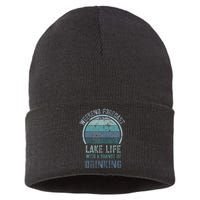 Retro Lake Life Apparel Lake Lover Weekend Forecast Drinking Sustainable Knit Beanie