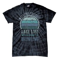 Retro Lake Life Apparel Lake Lover Weekend Forecast Drinking Tie-Dye T-Shirt