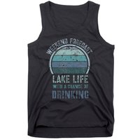 Retro Lake Life Apparel Lake Lover Weekend Forecast Drinking Tank Top