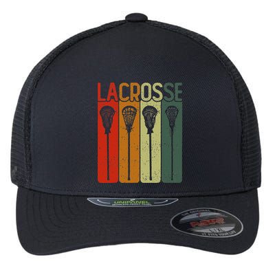 Retro Lax Lacross Stick Women Lacrosse Player Flexfit Unipanel Trucker Cap