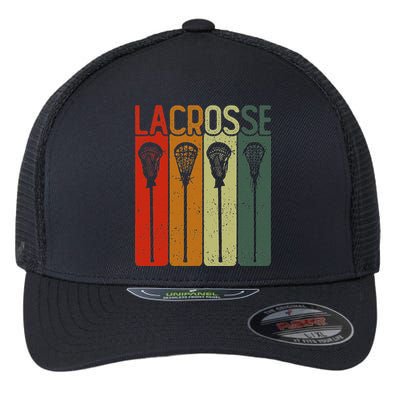 Retro Lax Lacross Stick Women Lacrosse Player Flexfit Unipanel Trucker Cap