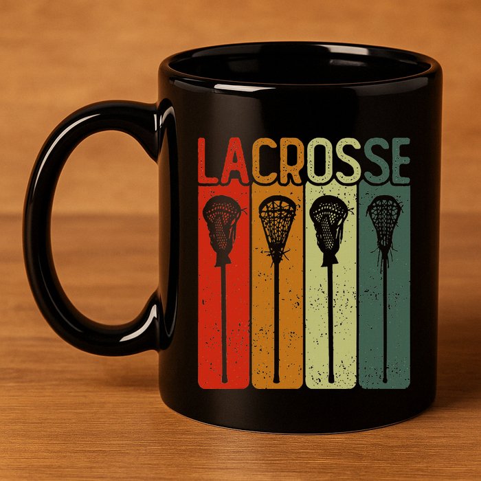Retro Lax Lacross Stick Women Lacrosse Player 11oz C Handle Ceramic Mug
