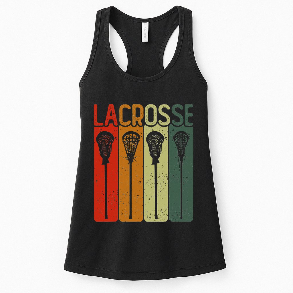 Retro Lax Lacross Stick Women Lacrosse Player Womens Tank Top