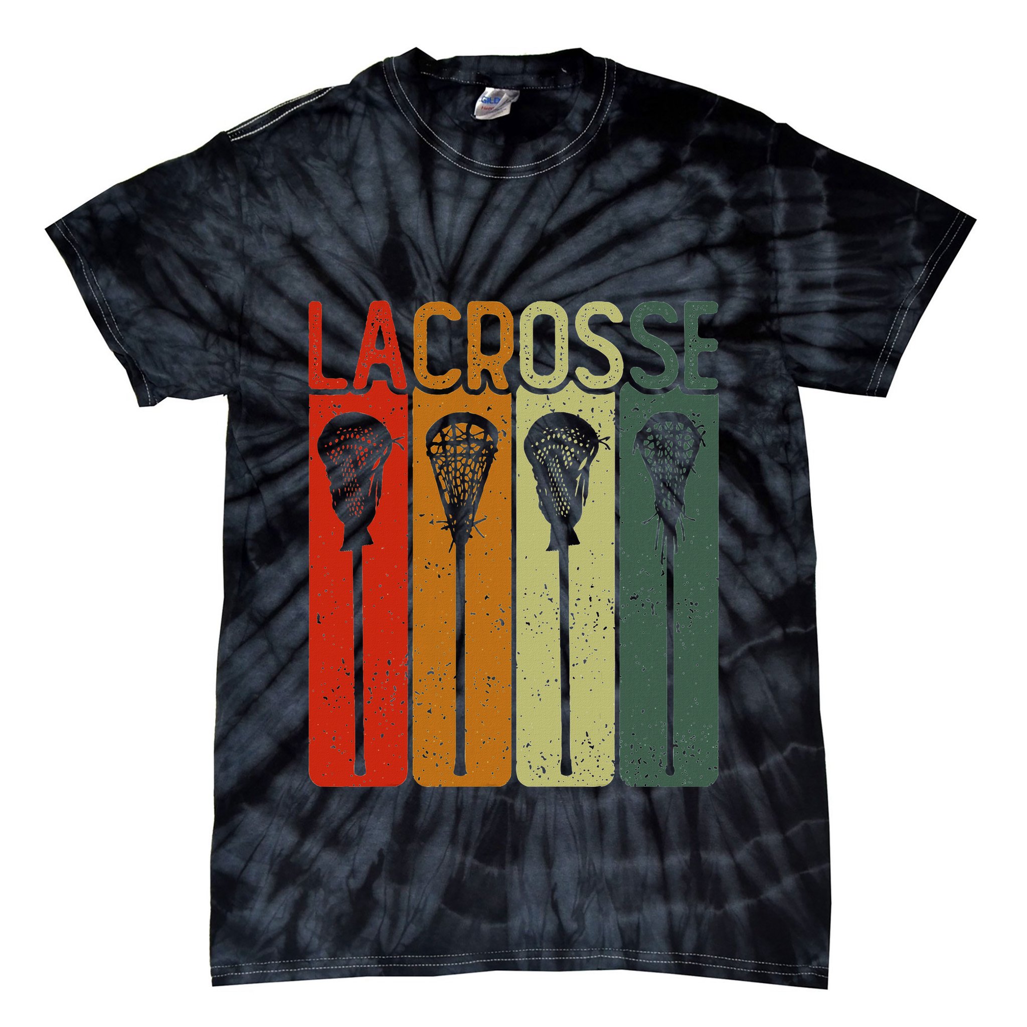 Retro Lax Lacross Stick Women Lacrosse Player Tie-Dye T-Shirt