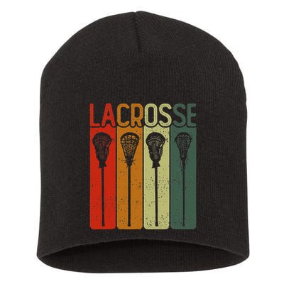 Retro Lax Lacross Stick Women Lacrosse Player Short Acrylic Beanie
