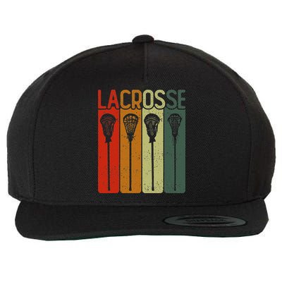 Retro Lax Lacross Stick Women Lacrosse Player Wool Snapback Cap