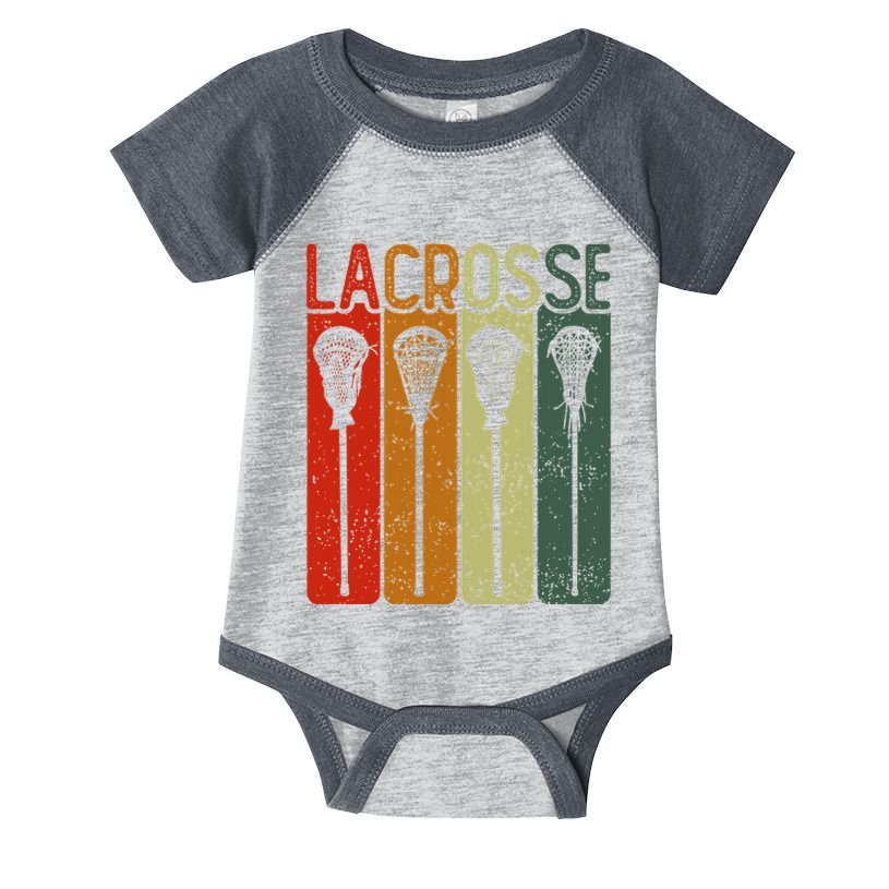 Retro Lax Lacross Stick Women Lacrosse Player Infant Baby Jersey Bodysuit