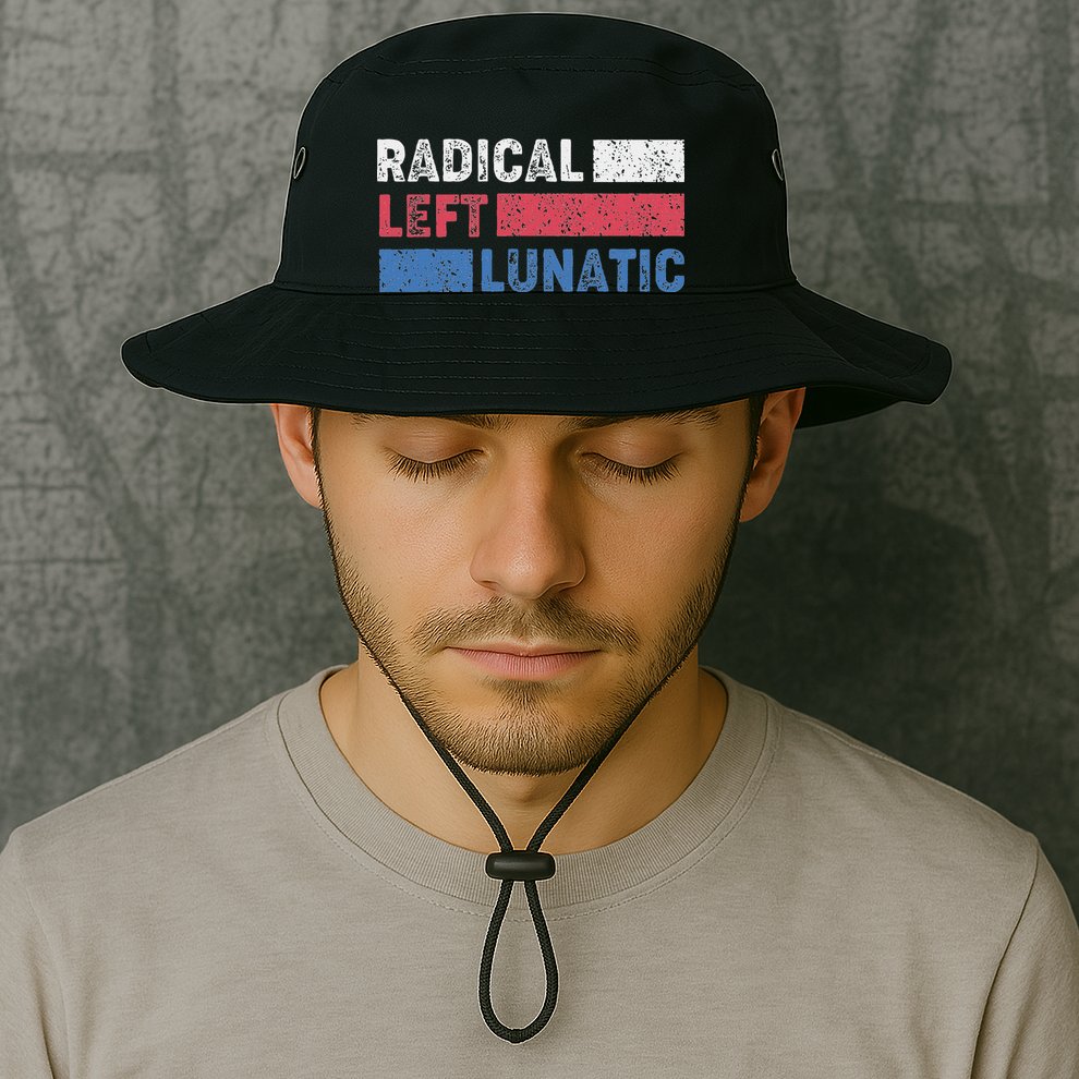 Radical Left Lunatic Anti Trump Funny Democrat Bucket Hat