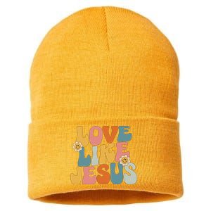 Retro Love Like Jesus Sustainable Knit Beanie