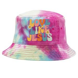 Retro Love Like Jesus Tie-Dyed Bucket Hat