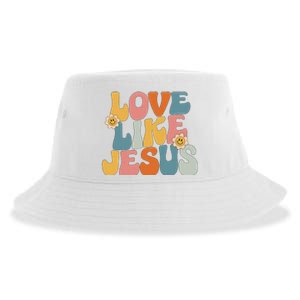 Retro Love Like Jesus Sustainable Bucket Hat