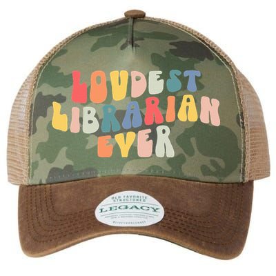 Retro Loudest Librarian Ever Funny School Librarian Gifts Legacy Tie Dye Trucker Hat