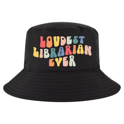 Retro Loudest Librarian Ever Funny School Librarian Gifts Cool Comfort Performance Bucket Hat