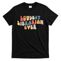Retro Loudest Librarian Ever Funny School Librarian Gifts T-Shirt