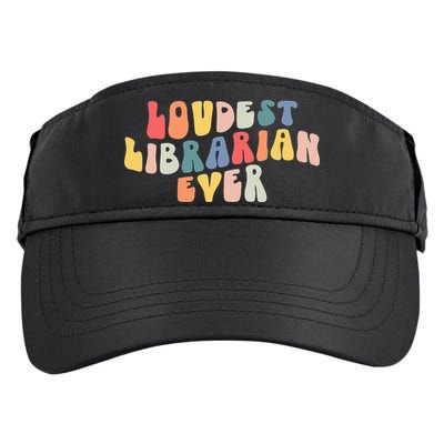 Retro Loudest Librarian Ever Funny School Librarian Gifts Adult Drive Performance Visor