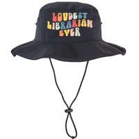 Retro Loudest Librarian Ever Funny School Librarian Gifts Bucket Hat