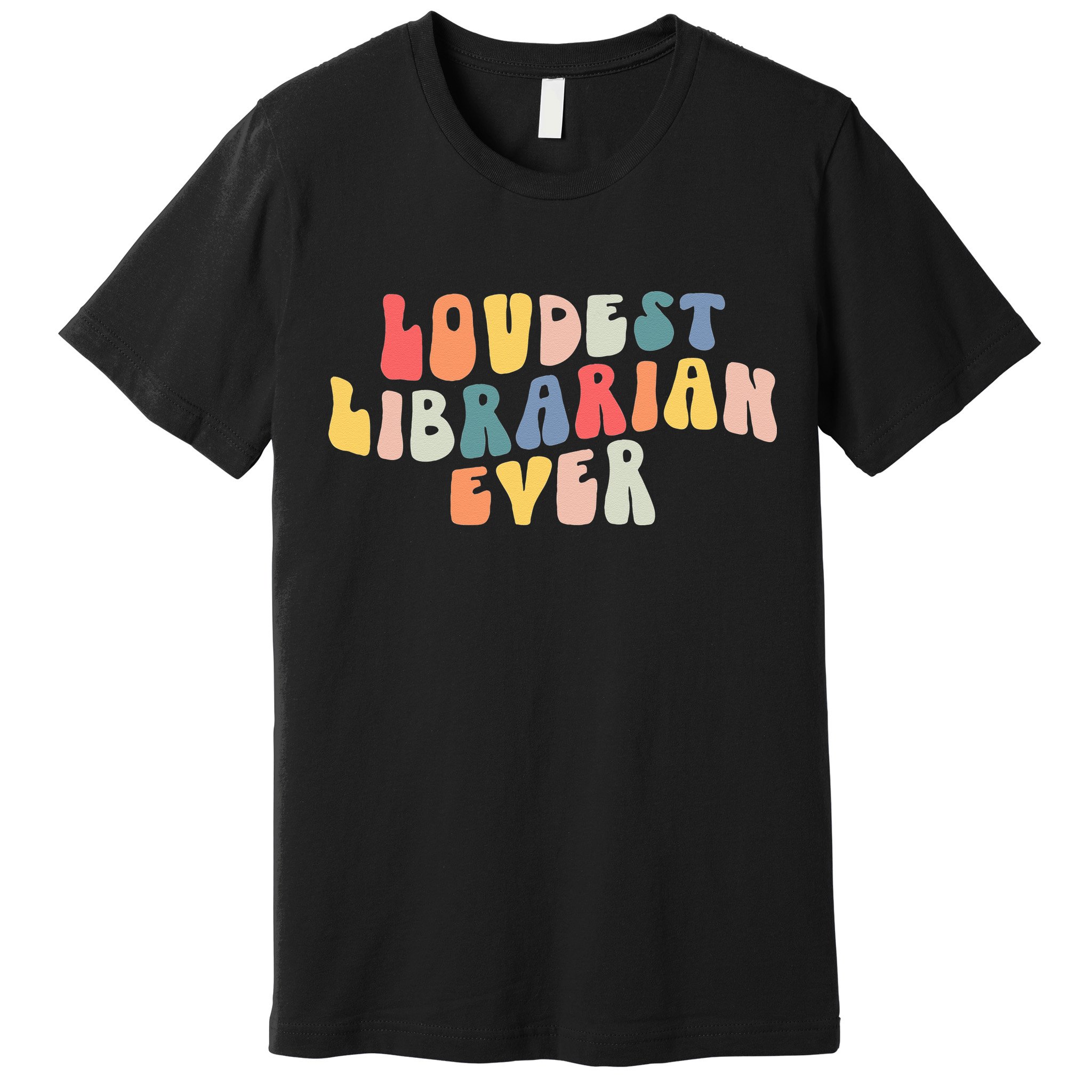 Retro Loudest Librarian Ever Funny School Librarian Gifts Premium T-Shirt