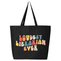 Retro Loudest Librarian Ever Funny School Librarian Gifts 25L Jumbo Tote