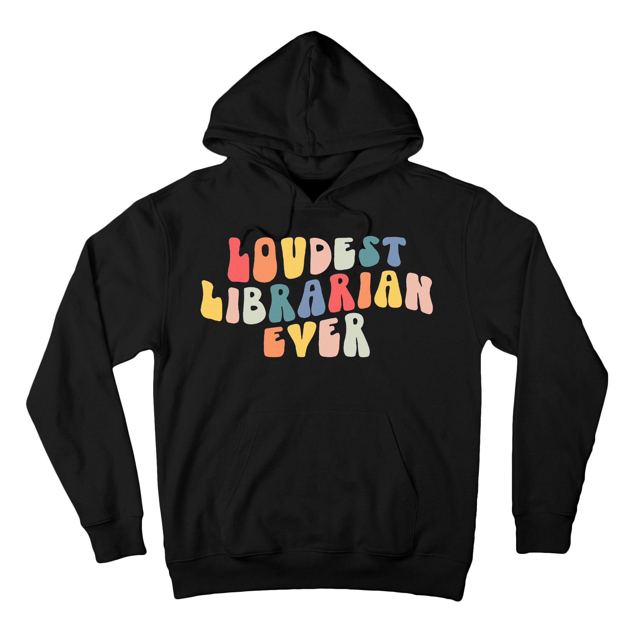 Retro Loudest Librarian Ever Funny School Librarian Gifts Tall Hoodie