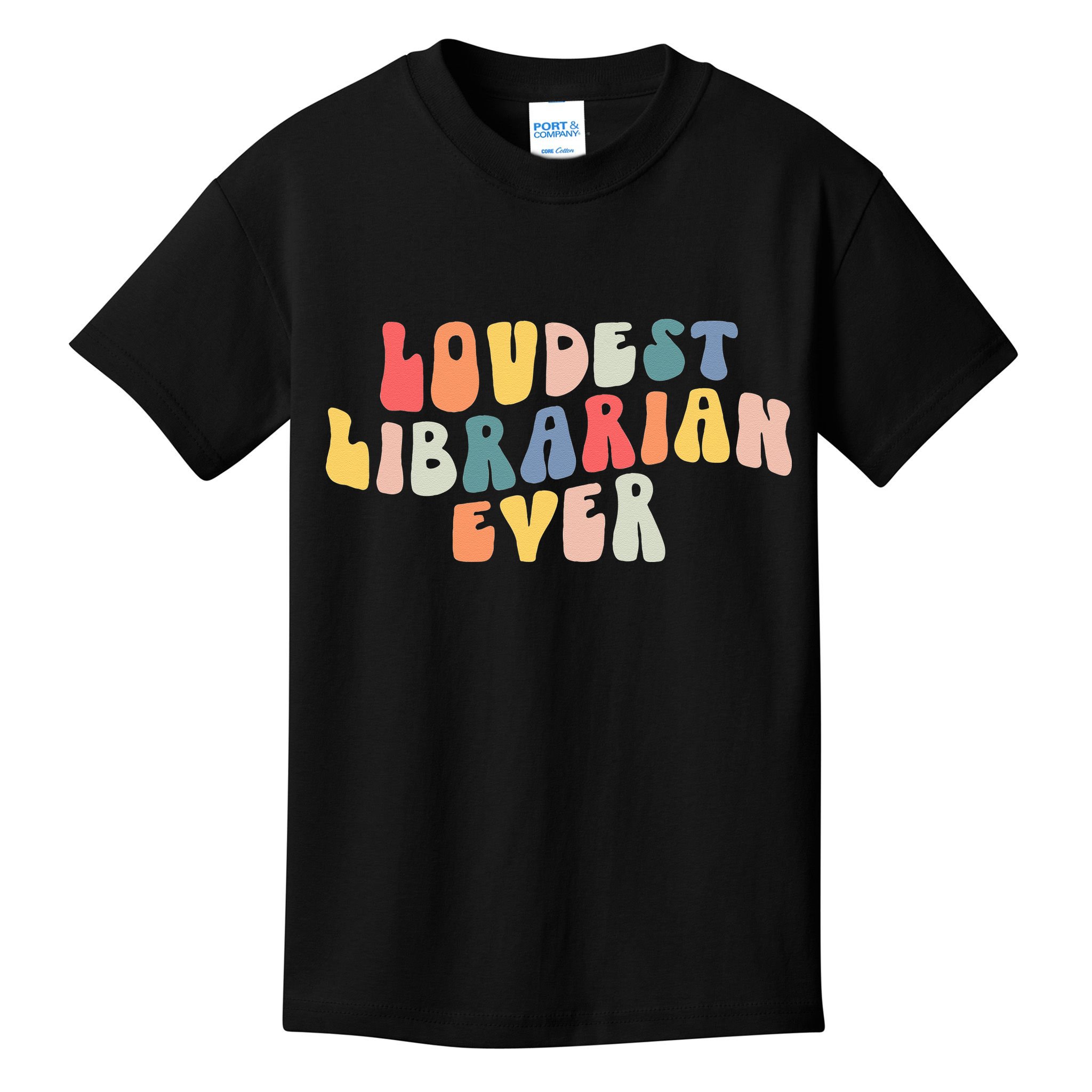 Retro Loudest Librarian Ever Funny School Librarian Gifts Kids T-Shirt