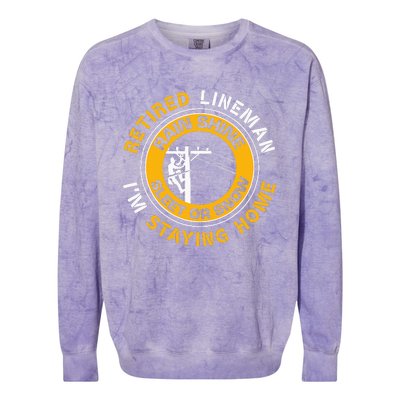 Retired Lineman Lineworker Power Lineman Retirement Colorblast Crewneck Sweatshirt