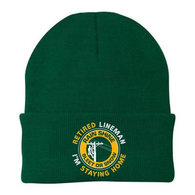 Retired Lineman Lineworker Power Lineman Retirement Knit Cap Winter Beanie