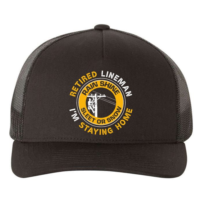 Retired Lineman Lineworker Power Lineman Retirement Yupoong Adult 5-Panel Trucker Hat