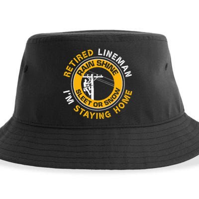 Retired Lineman Lineworker Power Lineman Retirement Sustainable Bucket Hat