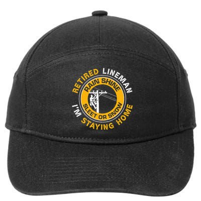 Retired Lineman Lineworker Power Lineman Retirement 7-Panel Snapback Hat