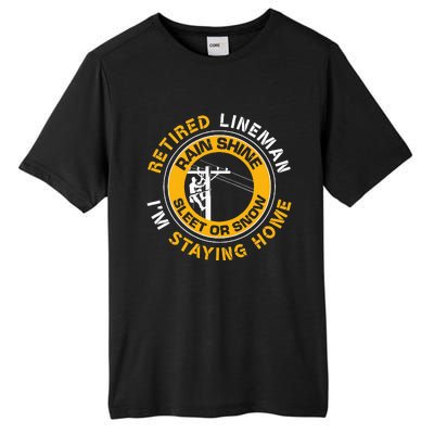 Retired Lineman Lineworker Power Lineman Retirement Tall Fusion ChromaSoft Performance T-Shirt