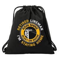 Retired Lineman Lineworker Power Lineman Retirement Drawstring Bag