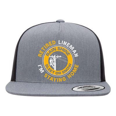 Retired Lineman Lineworker Power Lineman Retirement Flat Bill Trucker Hat