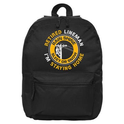 Retired Lineman Lineworker Power Lineman Retirement 16 in Basic Backpack