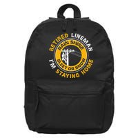 Retired Lineman Lineworker Power Lineman Retirement 16 in Basic Backpack