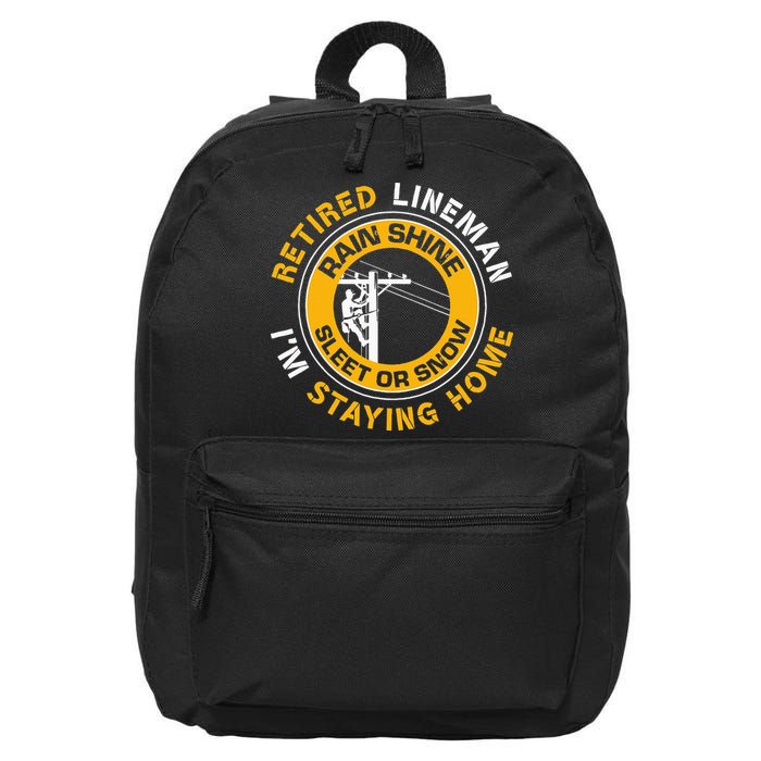 Retired Lineman Lineworker Power Lineman Retirement 16 in Basic Backpack